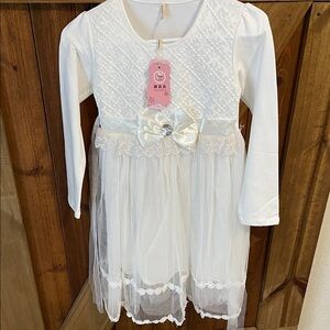 Elegant White Lace Kids Dress size 8